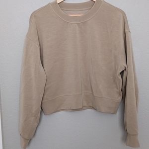 Lululemon Perfectly Oversized Cropped Crew in Softstreme Trench size 4
